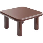Table basse carr�e 75 cm en mdf effet laqu� bordeaux