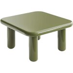 Table basse carr�e 75 cm en mdf effet laqu� vert olive