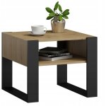 Table basse carr�e kaja 60x60 ch�ne artisanal / noir pour salon table basse mk