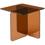 Table basse carr�e en verre tremp� 50cm ambre - glintz