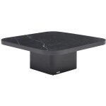 Vente - unique - table basse en cramique, verre et mtal - effet marbre noir - nalesia de maison cphy ...