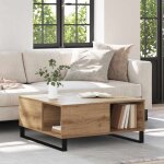 Table basse ch�ne artisanal 80 x 80 x 36, 5 cm bois d'ing�nierie vidaxl