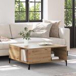Table basse ch�ne artisanal 80 x 80 x 36, 5 cm bois d'ing�nierie vidaxl