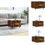 Table basse chne fum 50x50x40 cm bois d'ingnierie - table basse - meuble salon - table d'appoint - ...