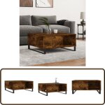 Table basse ch�ne fum� 80x80x36, 5 cm bois d'ing�nierie - table basse - meuble salon - table d'appoint ...