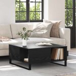 Table basse chêne noir 80 x 80 x 36, 5 cm bois d'ingénierie Table basse chêne noir 80 x 80 x 36, 5 cm bois d'ingénierie