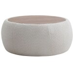 Table basse avec coffre de rangement en tissu bouclette et mdf - blanc - sorieli Table basse avec coffre de rangement en tissu bouclette et mdf - blanc - sorieli