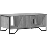 Table basse avec compartiment de rangement style industriel 100 x 51 x 40 cm bois d'ing�nierie gris et ...