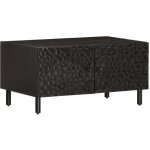 Table basse design moderne et contemporaine 80 x 50 x 40 cm bois massif de manguier noir dec039770