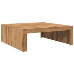 Table basse design moderne et contemporaine artisanal 100 x 100 x 35 cm bois d'ing�nierie marron dec038286 ...