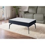 Deco in paris - table basse design avec plateau relevable en cramique blanche