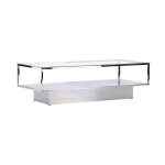 Paris prix - table basse design en verre 'maglehem' 130cm argent Paris prix - table basse design en verre 'maglehem' 130cm argent