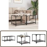 Tables basses avec dessus en verre noir 2 pcs 50x50x40 cm acier - table basse - meuble salon - table ... Tables basses avec dessus en verre noir 2 pcs 50x50x40 cm acier - table basse - meuble salon - table ...