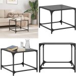 Table basse avec dessus en verre noir 50x50x40 cm acier - table basse - meuble salon - table d'appoint ... Table basse avec dessus en verre noir 50x50x40 cm acier - table basse - meuble salon - table d'appoint ...