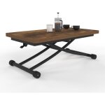 Table basse extensible relevable en table à manger rectangulaire urbana plateau bois foncé pied noir ... Table basse extensible relevable en table à manger rectangulaire urbana plateau bois foncé pied noir ...