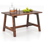 Table basse d'ext�rieur en bois massif avec plateau � lattes, table rectangulaire pour jardin, pelouse, ...