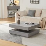 Table basse florenz 76 x 76 x 38 cm gris clair [en. casa]