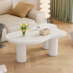 Table basse forme nuage irr�guli�re 107x66x40, 5 cm table de salon moderne avec pieds pvc, prot�ge - ...