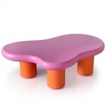 Table basse forme nuage valdo 69x100cm rose et orange