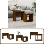 Tables basses gigognes 2 pcs chêne marron bois d'ingénierie - table basse gigogne - meuble salon - table ... Tables basses gigognes 2 pcs chêne marron bois d'ingénierie - table basse gigogne - meuble salon - table ...
