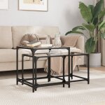 Tables basses gigognes 2 pcs - table salon - table d'appoint dessus en verre transparent acier 979173 ... Tables basses gigognes 2 pcs - table salon - table d'appoint dessus en verre transparent acier 979173 ...