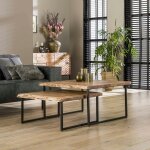 Pier import - table basse gigogne en bois massif bordures naturelles (lot de 2) melbourne Pier import - table basse gigogne en bois massif bordures naturelles (lot de 2) melbourne