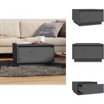 Vidaxl - table basse gris 55x56x32 cm bois massif de pin - table basse - meuble tv - table d'appoint ... Vidaxl - table basse gris 55x56x32 cm bois massif de pin - table basse - meuble tv - table d'appoint ...