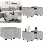 Vidaxl - table basse gris bton 60x60x38 cm bois d'ingnierie - table basse - table d'appoint - table ...