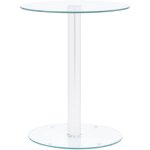 Table basse hauteur 50 cm verre tremp� transparent et aluminium dec040187