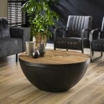 Pier import - table basse industrielle ronde sheffield Pier import - table basse industrielle ronde sheffield