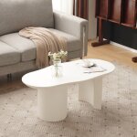 Hauss spole - table basse fixe blanc irrgulire de 100 cm de long, chambre / salon, blanc