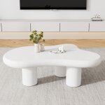 Table basse irrgulire en forme de nuage, longueur 97 cm, largeur 67 cm, hauteur 32 cm, mdf avec patins ...