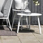 Table basse de jardin en aluminium blanc  60 cm stockholm