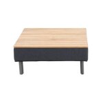 Jardideco - table basse de jardin en aluminium gris et teck Jardideco - table basse de jardin en aluminium gris et teck