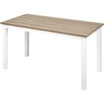 Table basse de jardin en bois plastique 96 x 52 cm et cadre blanc meubles d'extrieur messina