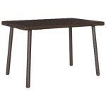 Table basse de jardin?table d'ext�rieur rectangulaire marron 60x40x37 cm rotin cfw45953