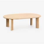 Sklum - table basse de jardin ovale 100x60 cm en bois d'acacia leilan