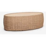 Table basse de jardin ovale 105x60 cm en bois d'acacia et rotin synth�tique clarnyx sklum naturel