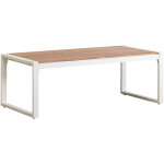 Sklum - table basse de jardin rectangulaire 110x55 cm en aluminium lipov blanc