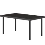Table basse de jardin rectangulaire dim. 95 x 55 x 46 cm mtal plateau effet grain de bois