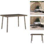 Vidaxl - table basse de jardin rectangulaire gris 60x40x37 cm rotin - table basse de jardin - tables ...