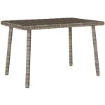 Vidaxl - table basse de jardin rectangulaire gris 60x40x37 cm rotin