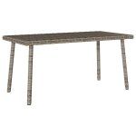 Table basse de jardin rectangulaire gris 80x40x37 cm rotin - vidaxl Table basse de jardin rectangulaire gris 80x40x37 cm rotin - vidaxl