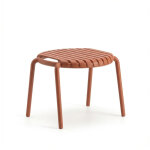 Table basse de jardin ronde en r�sine pp 50 % recycl� joysxee - �50 cm - terracotta - jardiline
