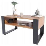 Table basse kaja en aulne noir avec étagère Table basse kaja en aulne noir avec étagère