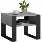 Table basse kaja béton / noir - table de salon carrée avec étagère - 60 x 63. 6 x 50 cm Table basse kaja béton / noir - table de salon carrée avec étagère - 60 x 63. 6 x 50 cm