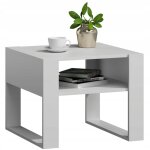 Table basse kaja blanc - table de salon carrée avec étagère - 60 x 63. 6 x 50 cm Table basse kaja blanc - table de salon carrée avec étagère - 60 x 63. 6 x 50 cm