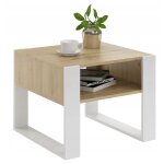 Table basse kaja chêne artisanal - table de salon carrée avec étagère - 60 x 63. 6 x 50 cm Table basse kaja chêne artisanal - table de salon carrée avec étagère - 60 x 63. 6 x 50 cm