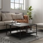 [en. casa] - table basse kumlinge mtal 40 x 80 x 80 cm noir