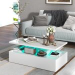Table basse laquée 110x60x40cm led 20 lumières, 8 luminosité avec télécommande, 19 modes, nettoyage facile ... Table basse laquée 110x60x40cm led 20 lumières, 8 luminosité avec télécommande, 19 modes, nettoyage facile ...